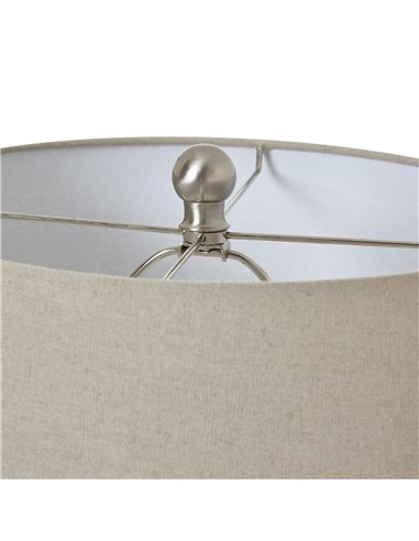Hill Interiors White Ceramic Ginger Jar Lamp With Linen Shade 23729