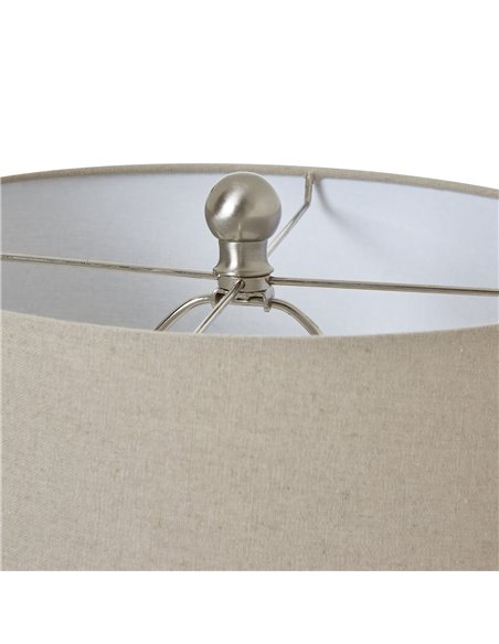 Hill Interiors White Ceramic Ginger Jar Lamp With Linen Shade 23729 - pic 113370 | FastDaddyshop