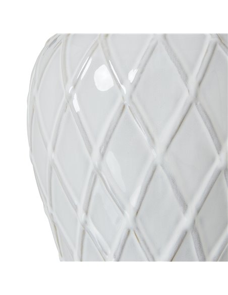 Hill Interiors White Ceramic Ginger Jar Lamp With Linen Shade 23729 - pic 113371 | FastDaddyshop