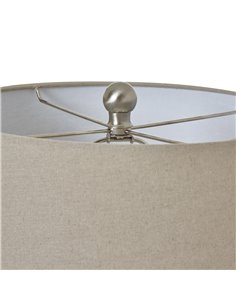 Hill Interiors White Ceramic Pot Lamp With Linen Shade 23730 2