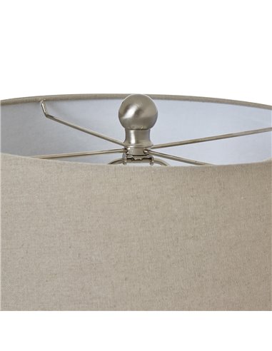 Hill Interiors White Ceramic Pot Lamp With Linen Shade 23730