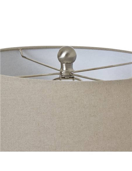 Hill Interiors White Ceramic Pot Lamp With Linen Shade 23730 - pic 113375 | FastDaddyshop