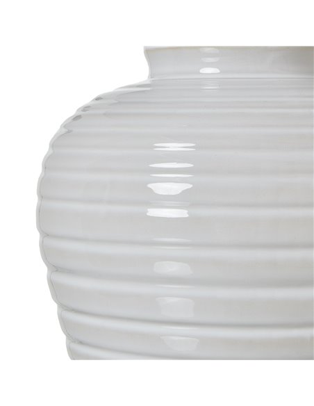 Hill Interiors White Ceramic Pot Lamp With Linen Shade 23730 - pic 113376 | FastDaddyshop