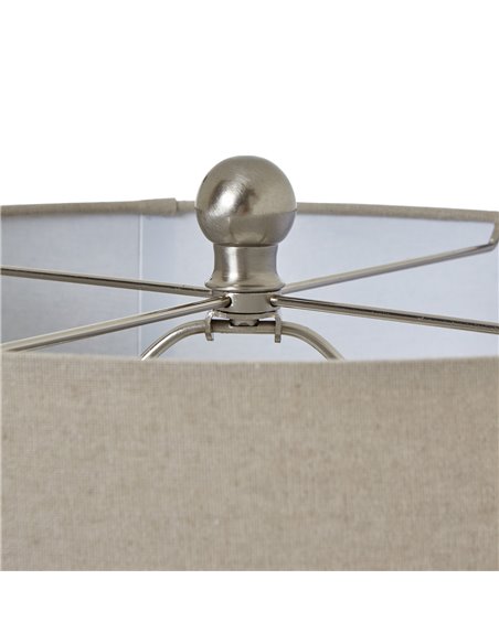 Hill Interiors Squat White Beaded Ceramic Lamp With Linen Shade 23731 - pic 113379 | FastDaddyshop