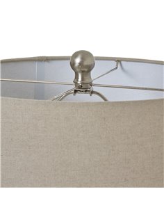 Hill Interiors White Beaded Ceramic Lamp With Linen Shade 23732 2