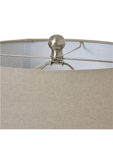Hill Interiors White Beaded Ceramic Lamp With Linen Shade 23732