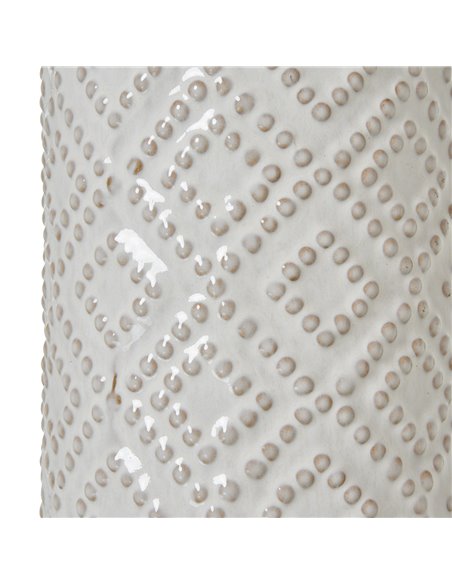 Hill Interiors White Beaded Ceramic Lamp With Linen Shade 23732 - pic 113384 | FastDaddyshop
