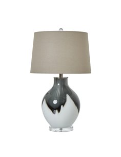 Hill Interiors Grey Shadows Table Lamp With Linen Shade 23733