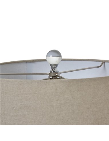 Hill Interiors Grey Glass Table Lamp With Linen Shade 23734