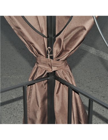 Outsunny 3 x 3 m Garden Metal Gazebo Marquee Patio Wedding Party Tent Canopy Shelter with Pavilion Sidewalls (Brown)