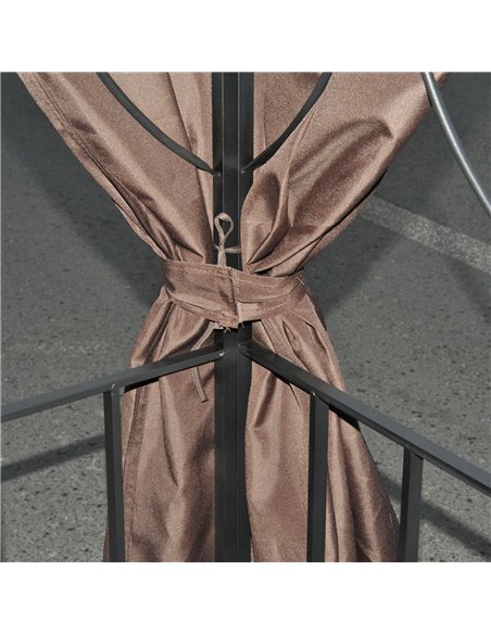 Outsunny 3 x 3 m Garden Metal Gazebo Marquee Patio Wedding Party Tent Canopy Shelter with Pavilion Sidewalls (Brown) - pic 11343 | FastDaddyshop