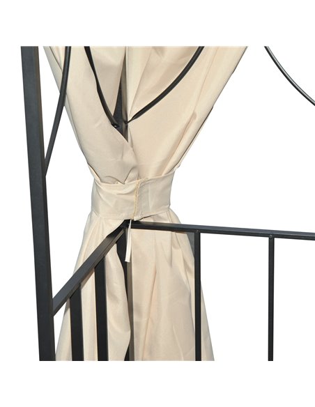 Outsunny 3 x 3 m Garden Metal Gazebo Marquee Patio Wedding Party Tent Canopy Shelter with Pavilion Sidewalls  (Beige) - pic 11351 | FastDaddyshop