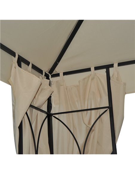 Outsunny 3 x 3 m Garden Metal Gazebo Marquee Patio Wedding Party Tent Canopy Shelter with Pavilion Sidewalls  (Beige) - pic 11352 | FastDaddyshop