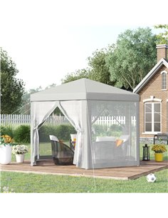 Outsunny Gazebo Hexagon Tent Patio Canopy Outdoor, Shade Resistant, Creamy White 2