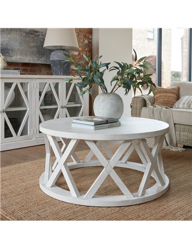 Hill Interiors Stamford Plank Collection Round Coffee Table 22923