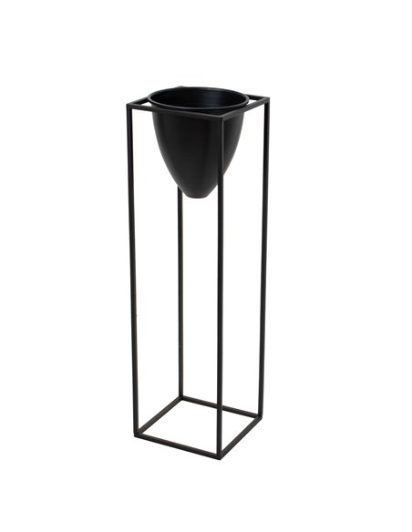 Hill Interiors Large Matt Black Bullet Planter On Black Frame 23086 - pic 113590 | FastDaddyshop