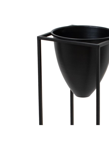 Hill Interiors Large Matt Black Bullet Planter On Black Frame 23086 - pic 113591 | FastDaddyshop