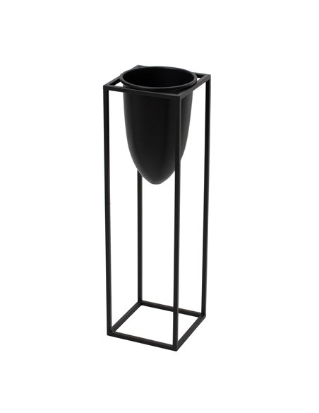 Hill Interiors Matt Black Bullet Planter On Black Frame 23095 - pic 113596 | FastDaddyshop