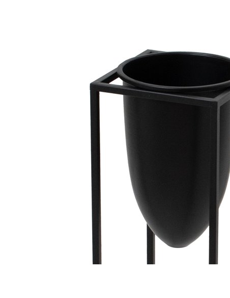 Hill Interiors Matt Black Bullet Planter On Black Frame 23095 - pic 113597 | FastDaddyshop