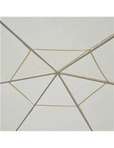 Outsunny Netting Gazebo Hexagon Tent Patio Canopy Outdoor Shelter Party Activities Shade Resistant (Creamy White)