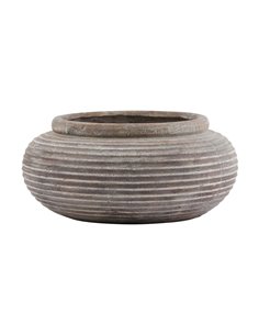 Hill Interiors Siena Brown Round Ribbed Planter 23293
