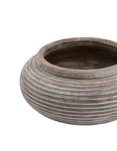 Hill Interiors Siena Brown Round Ribbed Planter 23293
