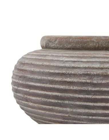 Hill Interiors Siena Brown Round Ribbed Planter 23293