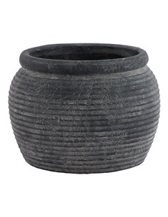 Hill Interiors Amalfi Grey Rimmed Large Plant Pot 23299