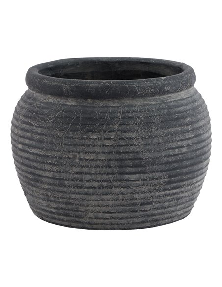 Hill Interiors Amalfi Grey Rimmed Large Plant Pot 23299 - pic 113616 | FastDaddyshop