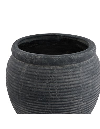 Hill Interiors Amalfi Grey Rimmed Large Plant Pot 23299