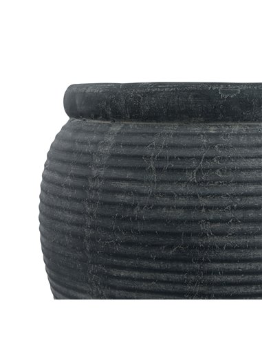 Hill Interiors Amalfi Grey Rimmed Large Plant Pot 23299