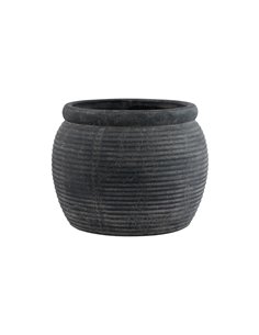 Hill Interiors Amalfi Grey  Rimmed Plant Pot 23300