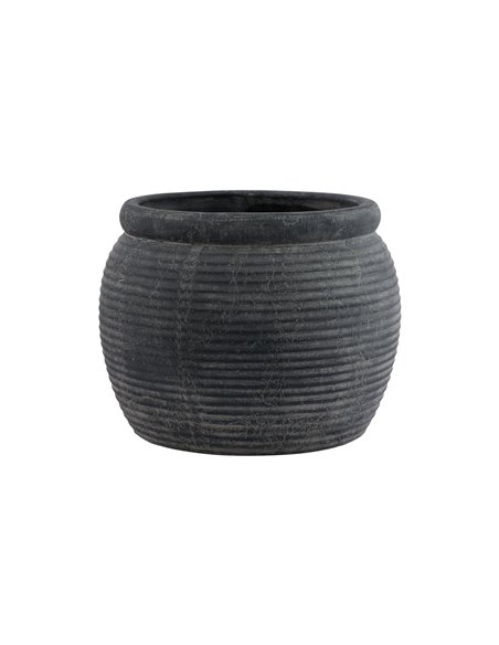 Hill Interiors Amalfi Grey  Rimmed Plant Pot 23300 - pic 113619 | FastDaddyshop
