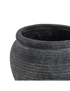 Hill Interiors Amalfi Grey  Rimmed Plant Pot 23300 2