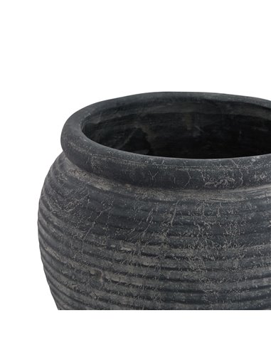Hill Interiors Amalfi Grey  Rimmed Plant Pot 23300
