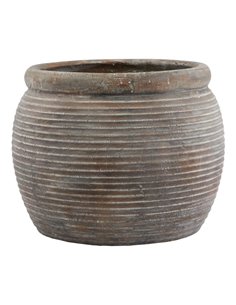 Hill Interiors Siena Brown   Rimmed Large Plant Pot 23301