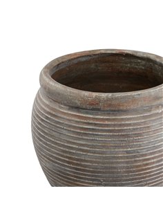 Hill Interiors Siena Brown   Rimmed Large Plant Pot 23301 2