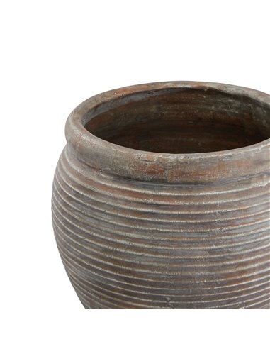 Hill Interiors Siena Brown   Rimmed Large Plant Pot 23301