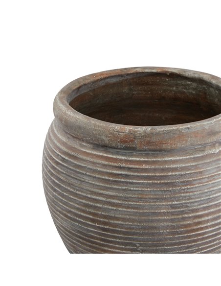 Hill Interiors Siena Brown   Rimmed Large Plant Pot 23301 - pic 113623 | FastDaddyshop