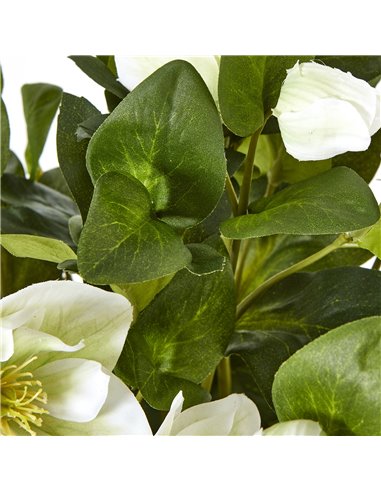 Hill Interiors White Hellebore Plant In Grey Pot 23764