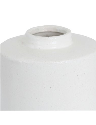 Hill Interiors White With Grey Detail Large Cylindrical Ceramic Vase 19419
