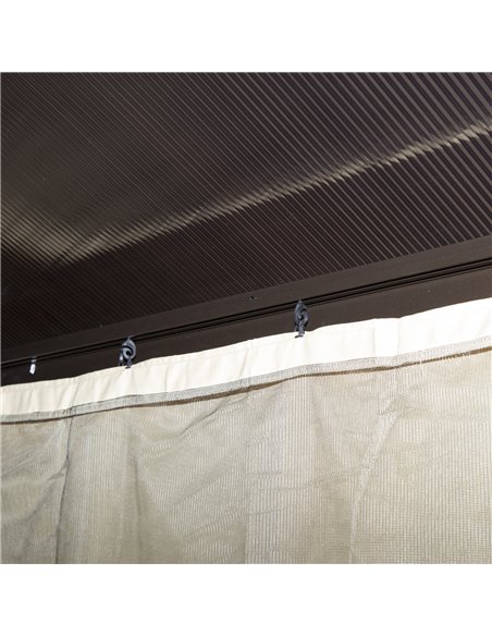 Outsunny 3 x 3(m) Hardtop Gazebo Canopy with Polycarbonate Roof and Aluminium Frame, Garden Pavilion with Mosquito Netting and C - pic 11375 | FastDaddyshop