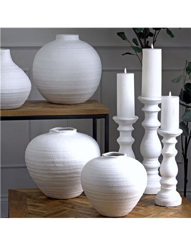 Hill Interiors Regola Large Matt White Ceramic Vase 22248