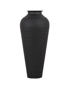 Hill Interiors Matt Black Hammered Vase With Lid 22858