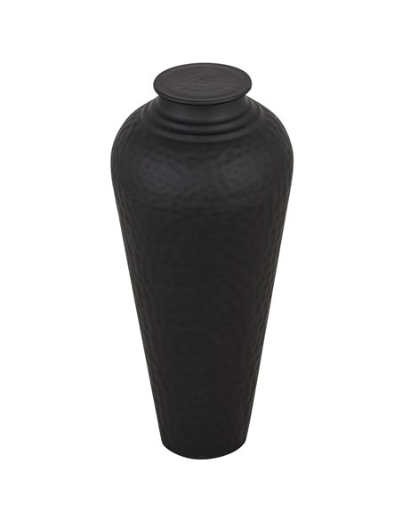 Hill Interiors Matt Black Hammered Vase With Lid 22858 - pic 113821 | FastDaddyshop