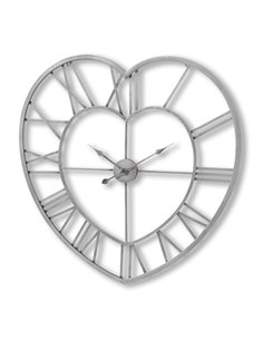 Hill Interiors Silver Heart Skeleton Wall Clock 17857