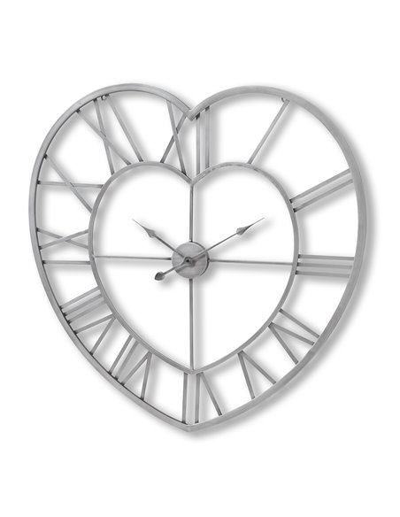 Hill Interiors Silver Heart Skeleton Wall Clock 17857 - pic 113843 | FastDaddyshop