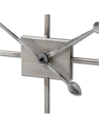 Hill Interiors Silver Rectangular Skeleton Wall Clock 17859