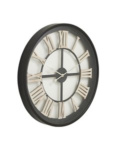 Hill Interiors Black Framed Skeleton Clock With White Roman Numerals 21070