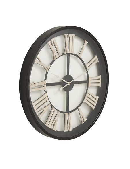 Hill Interiors Black Framed Skeleton Clock With White Roman Numerals 21070 - pic 113862 | FastDaddyshop